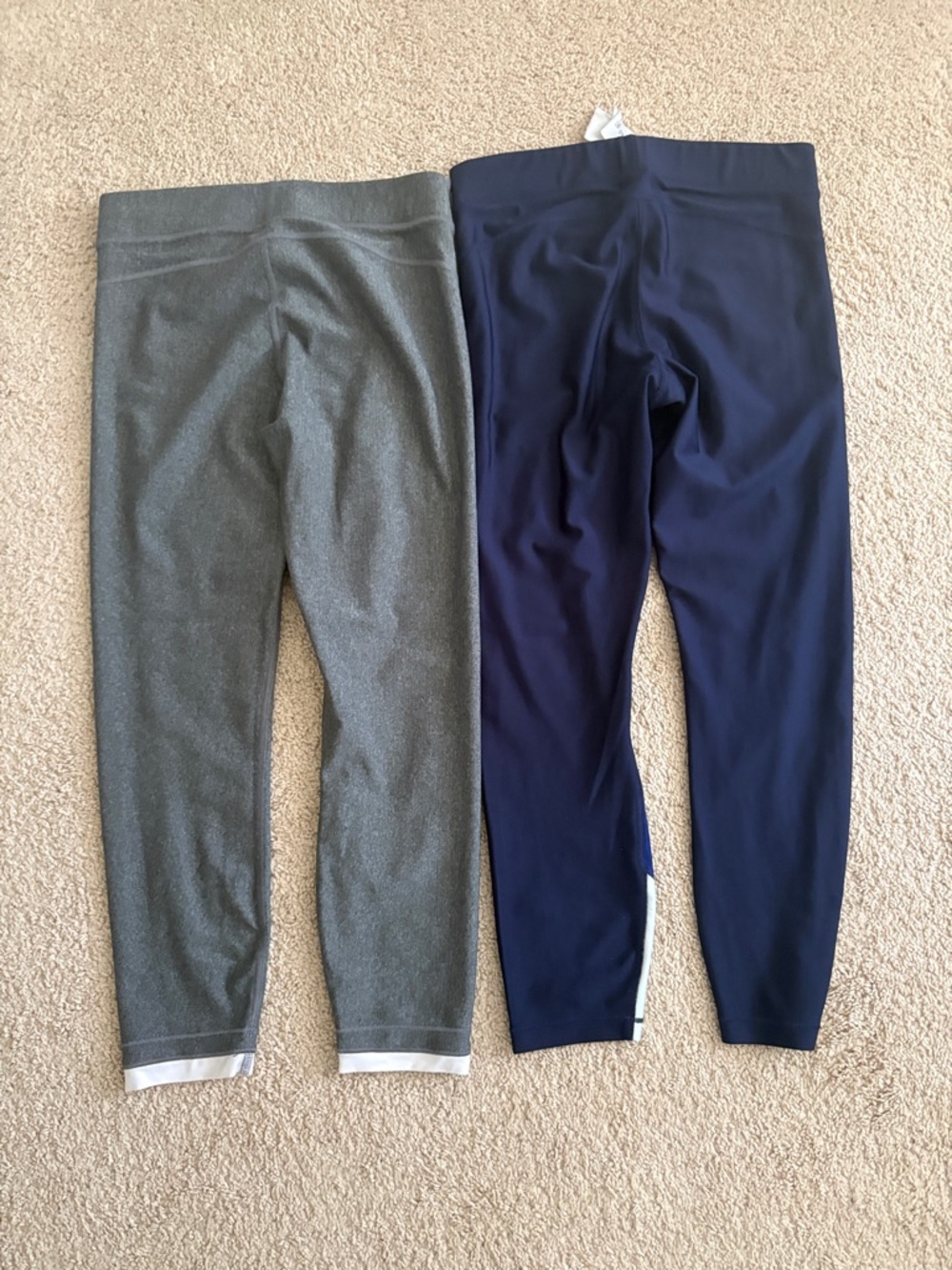 Under Armour Gray Heather & Navy Blue Colorblock Leggings Duo - Picture 2 of 4